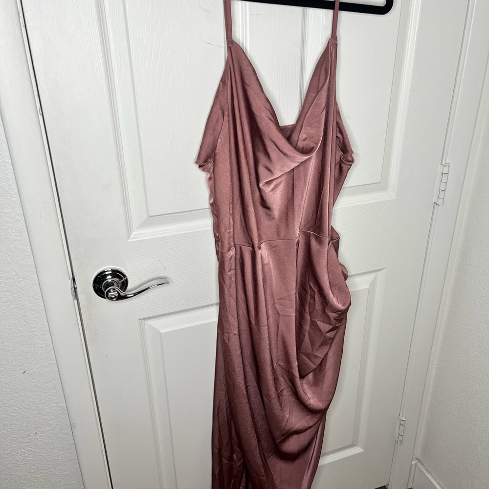 Elegant Pink Satin Dress